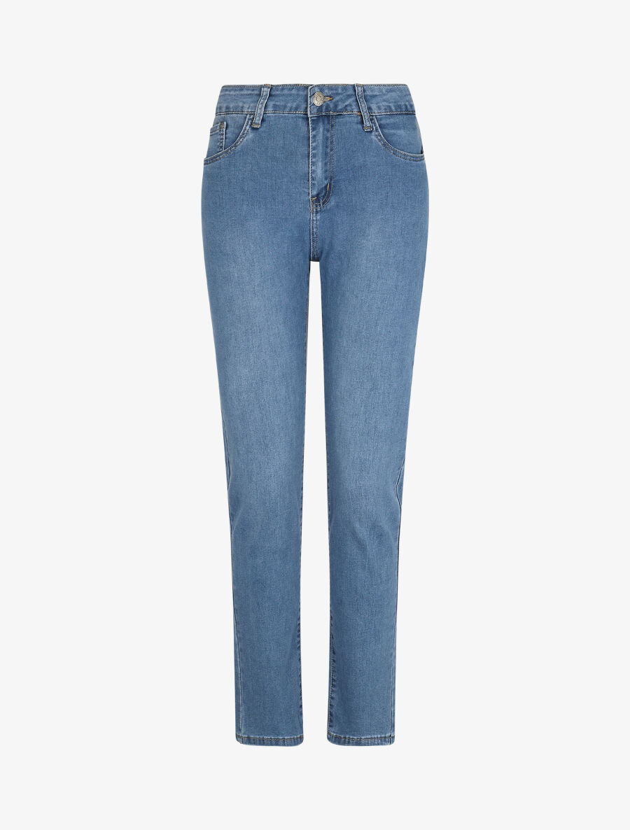 Jean grande taille coupe droite - Bleu clair - 4