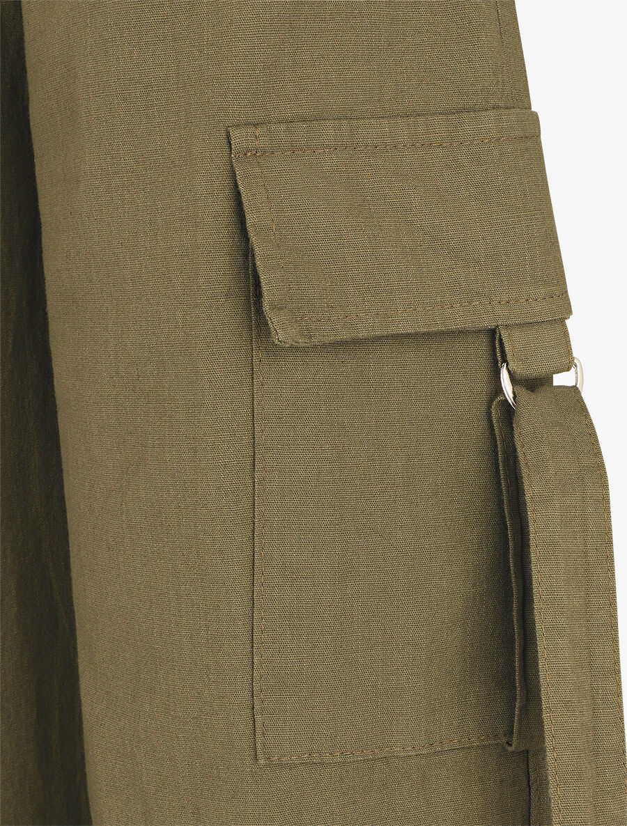 Pantalon cargo à liens - Kaki - 3