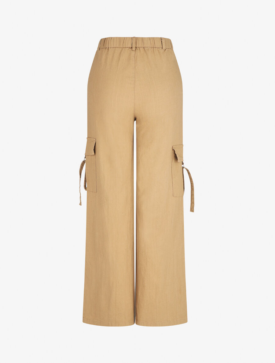 Pantalon cargo à liens - Taupe - 2