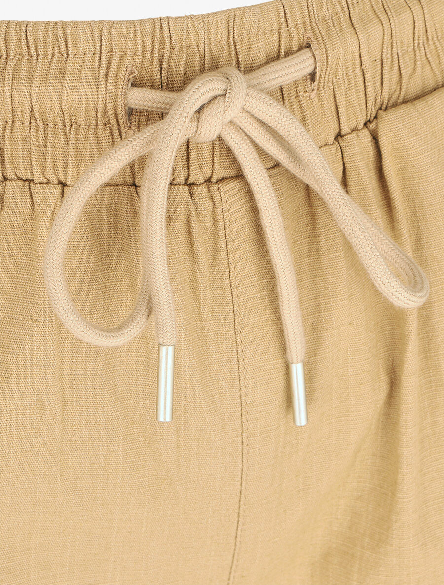 Pantalon cargo taille haute coupe droite - Taupe - 3