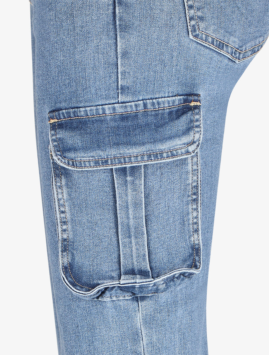 Jean cargo taille standard coupe droite - Bleu - 3