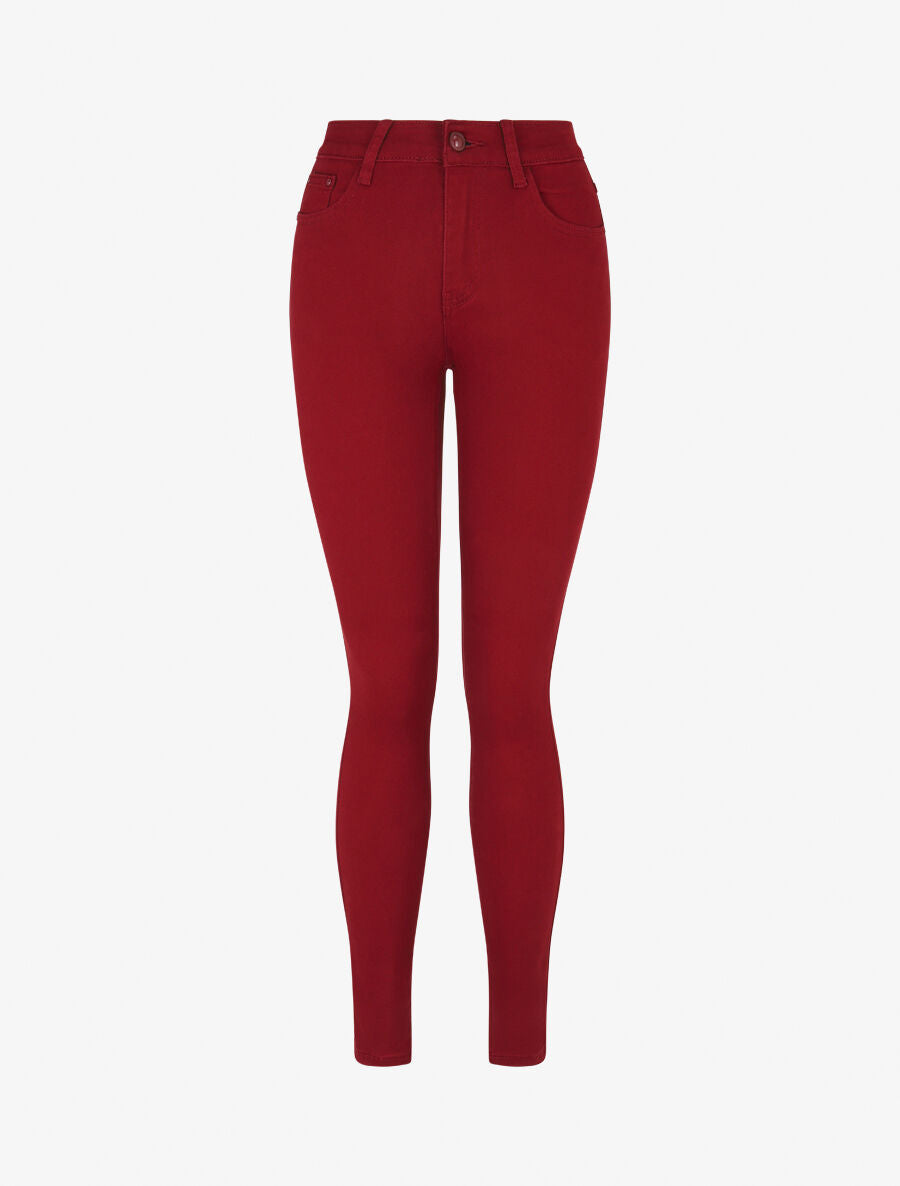 Jean uni coupe slim - Bordeaux - 1