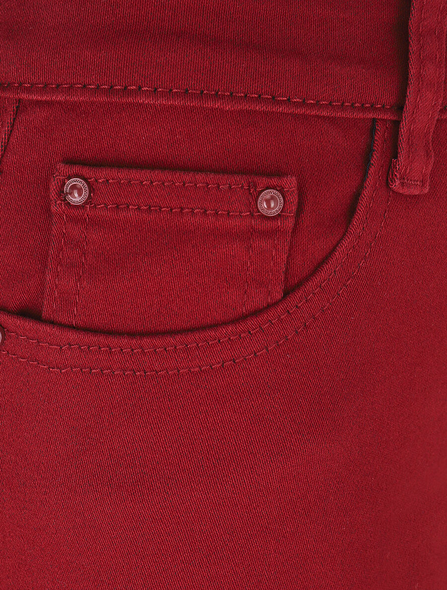 Jean uni coupe slim - Bordeaux - 3