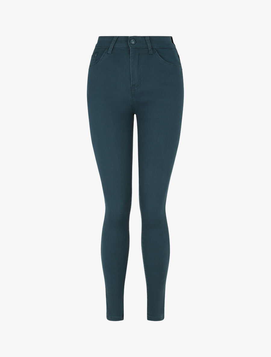 Jean uni coupe slim - Bleu canard - 4