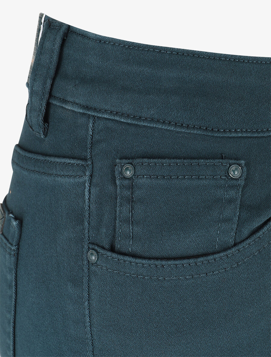 Jean uni coupe slim - Bleu canard - 3