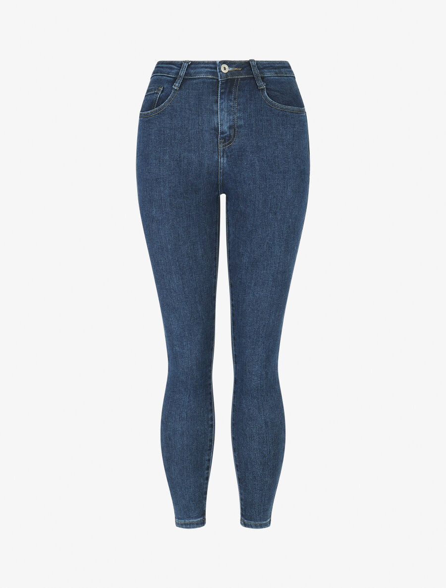 Jean classique à taille haute - Bleu - 4