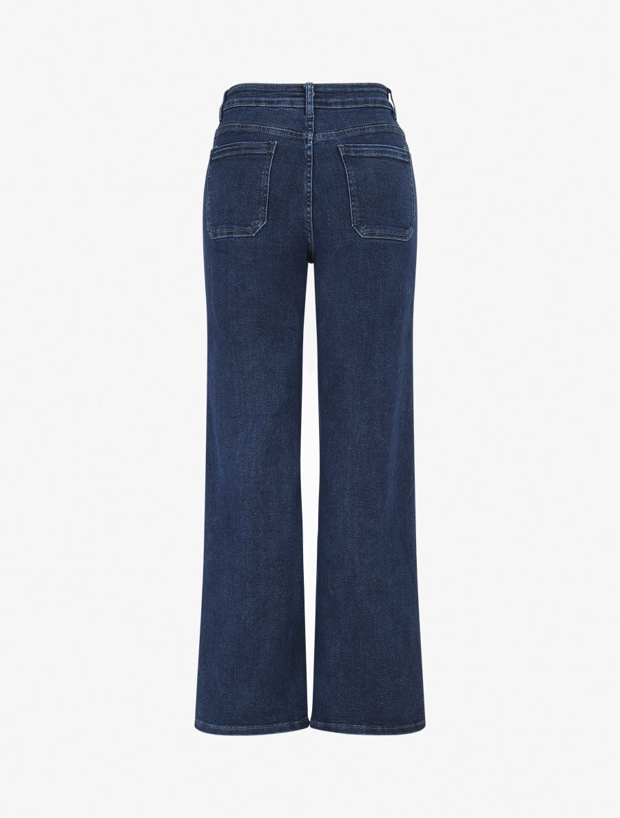 Jean wide leg à 4 poches coupe droite - Bleu - 2