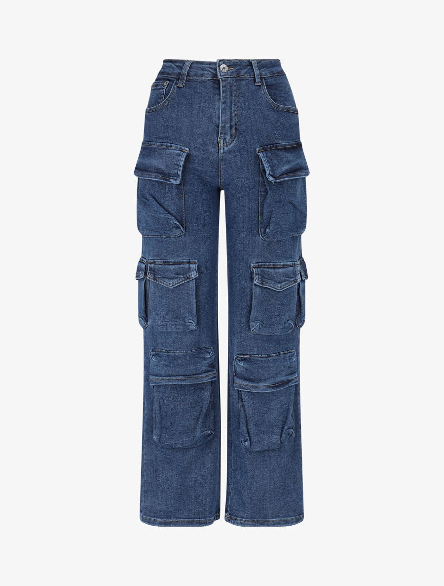 Jean droit mutipoches - Denim - 1