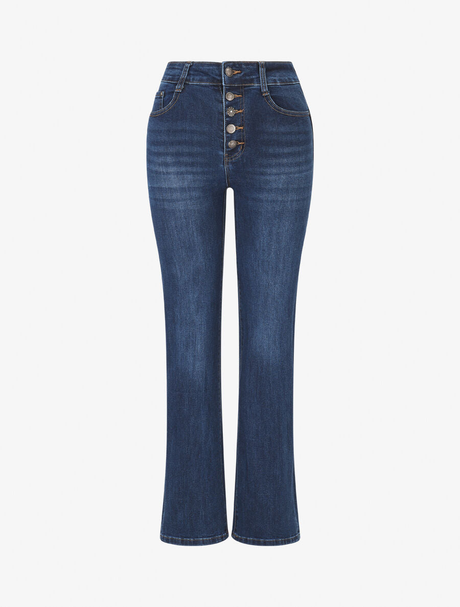 Jean push up coupe droite - Bleu - 1