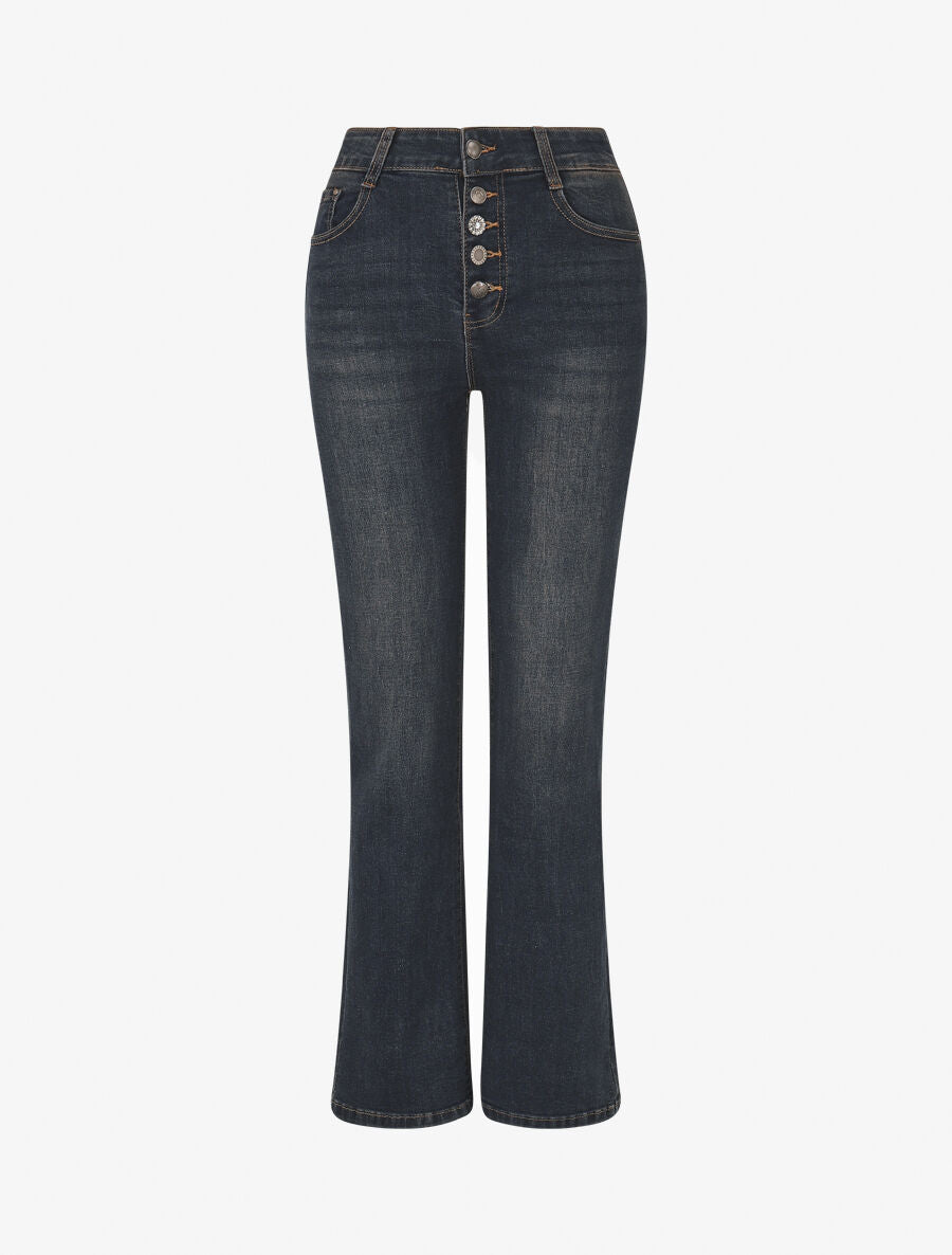Jean push up coupe droite - Bleu denim - 1