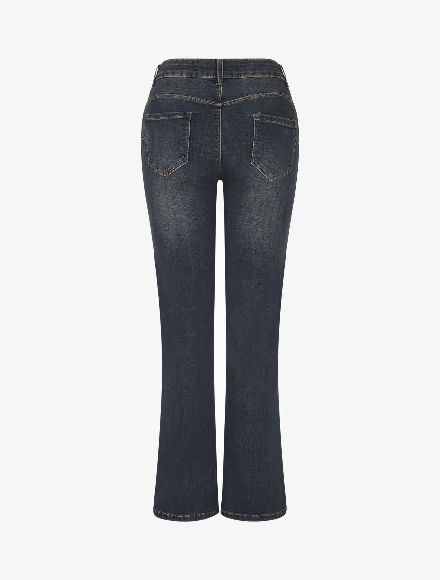 Jean push up coupe droite - Bleu denim - 2