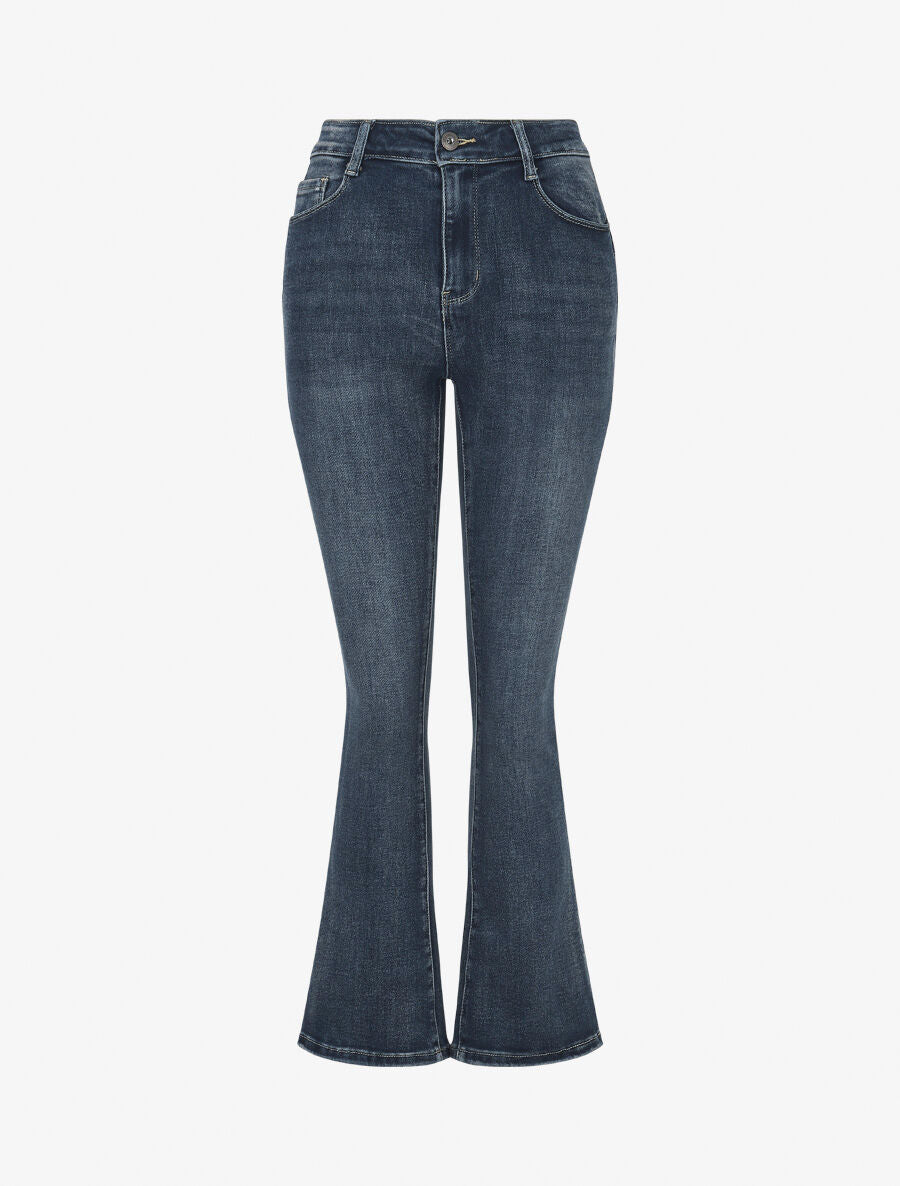 Jean standard push up délavé coupe flare - Bleu - 1