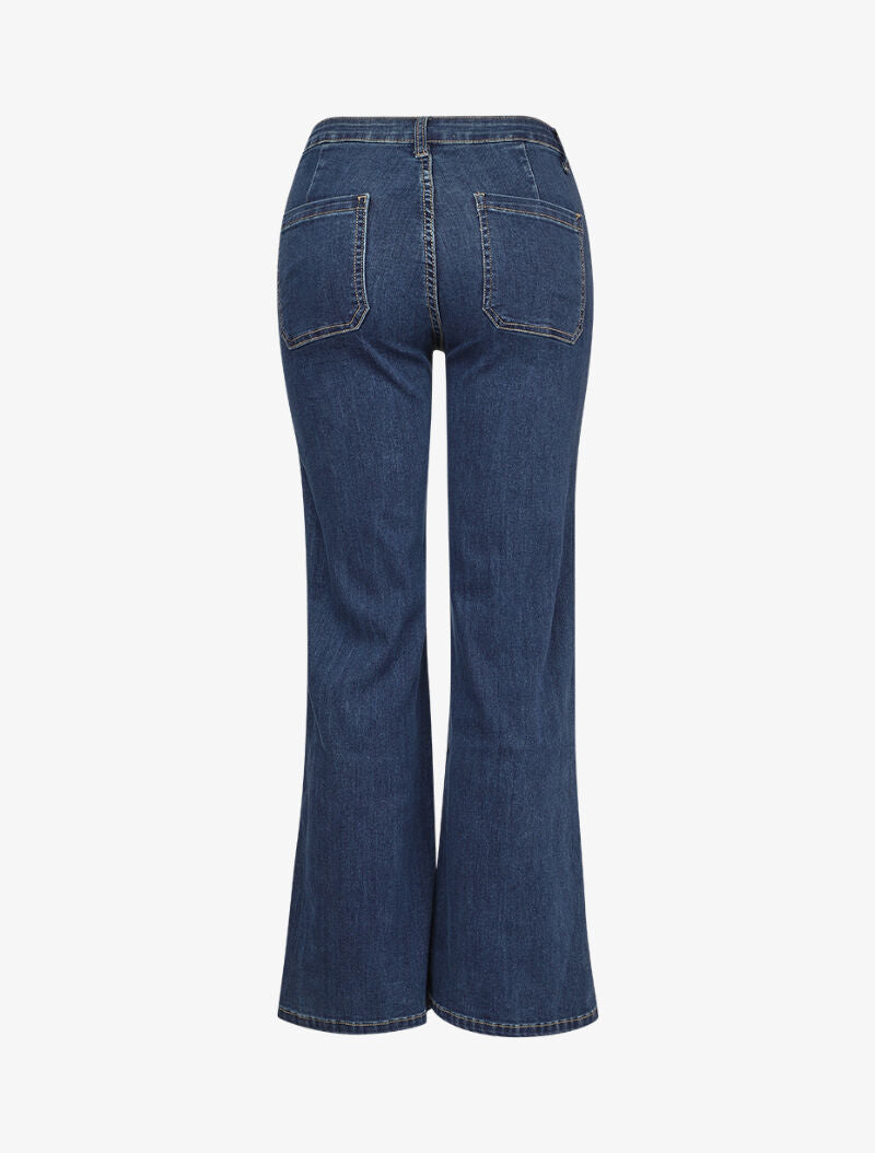 Jean droit brut à taille standard - Bleu denim - 2