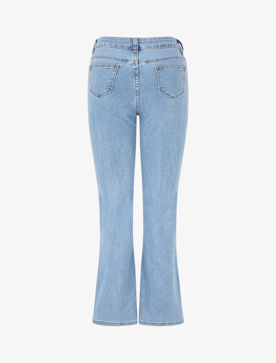 Jean à fermeture boutonnée coupe flare - Bleu - 2