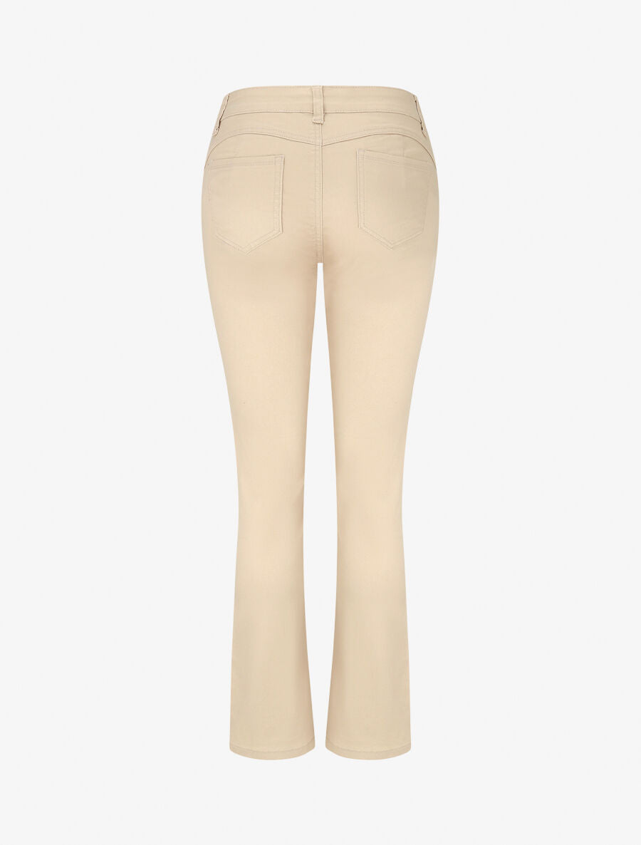 Jean droit grande taille effet push up - Beige - 2