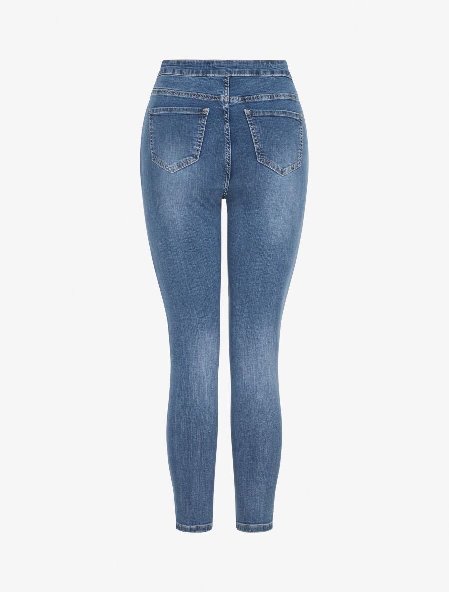 Jean taille haute coupe slim - Bleu - 2