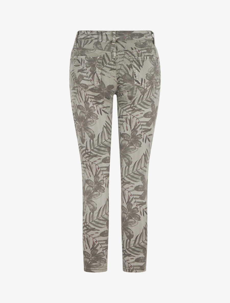 Jean slim imprimé feuillage - Kaki - 2