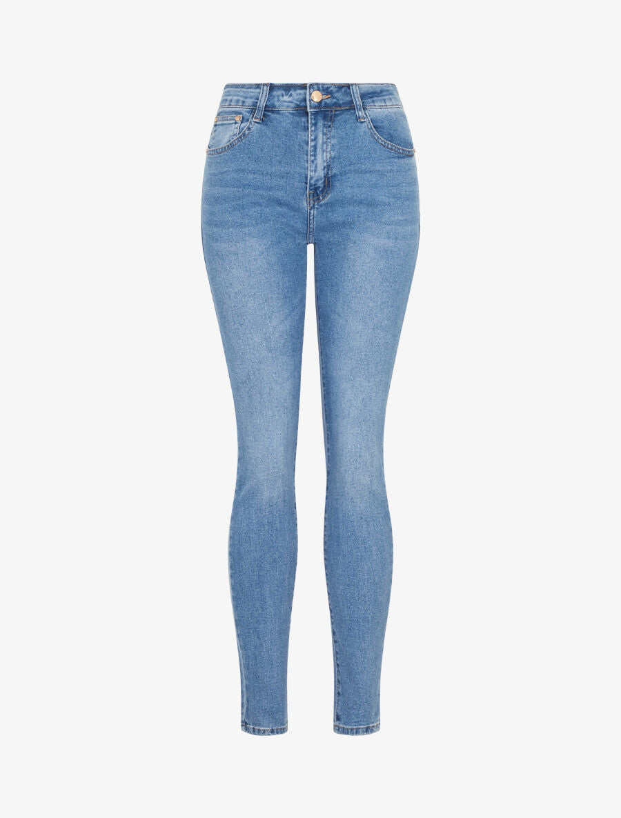 Jean coupe skinny grande taille - Bleu clair - 4