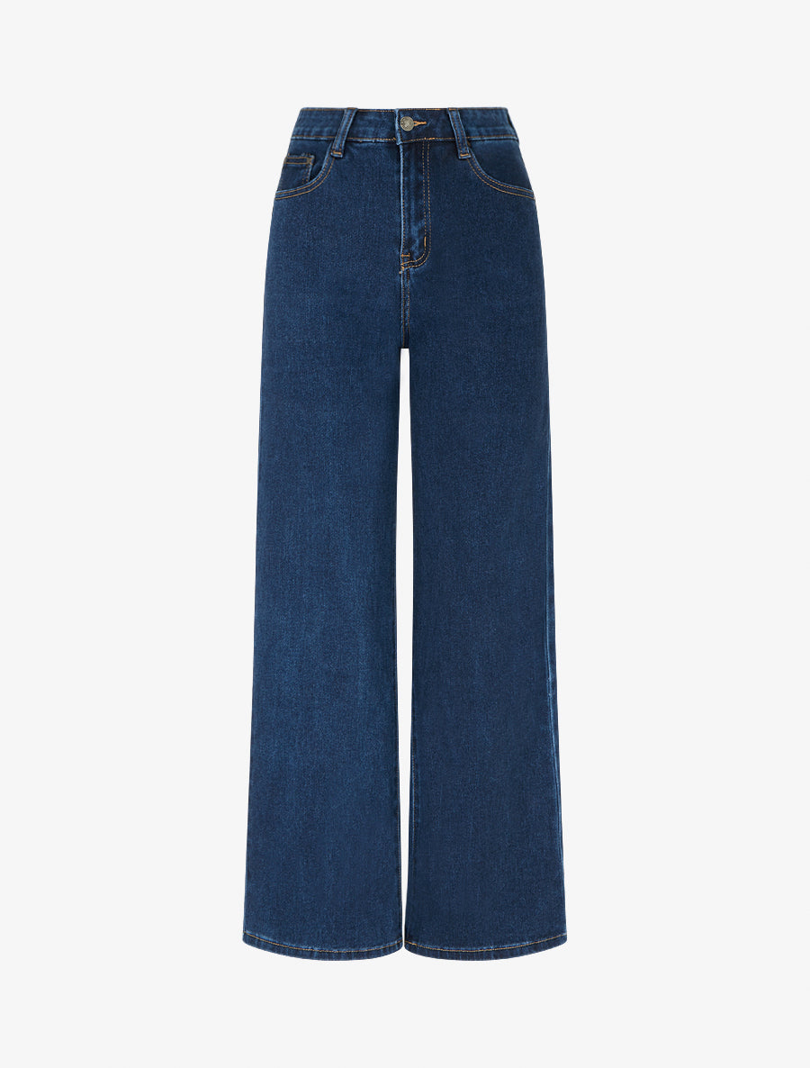 Jean ample à taille standard - Bleu foncé - 1