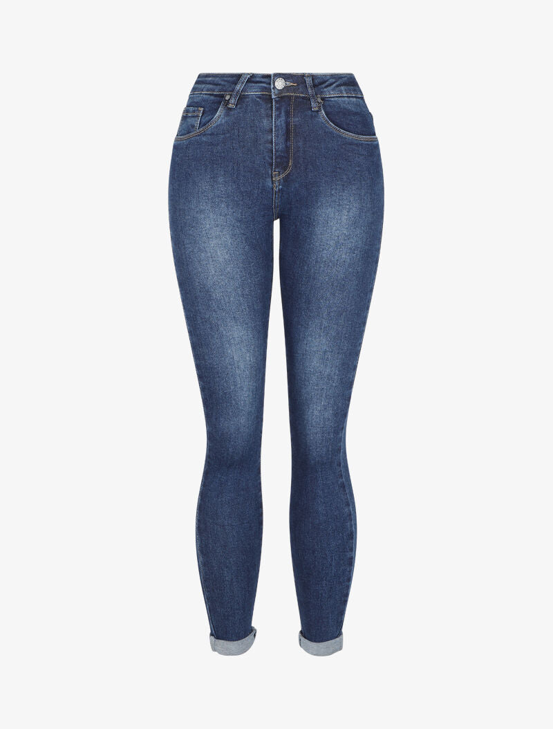 Jean slim surpiqué - Bleu denim - 1