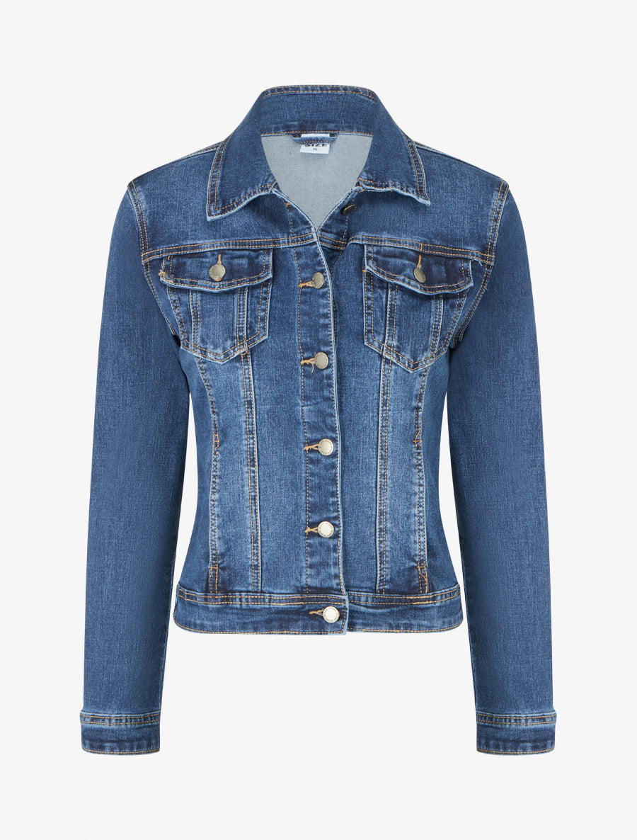 Veste en jean droite - Bleu - 1