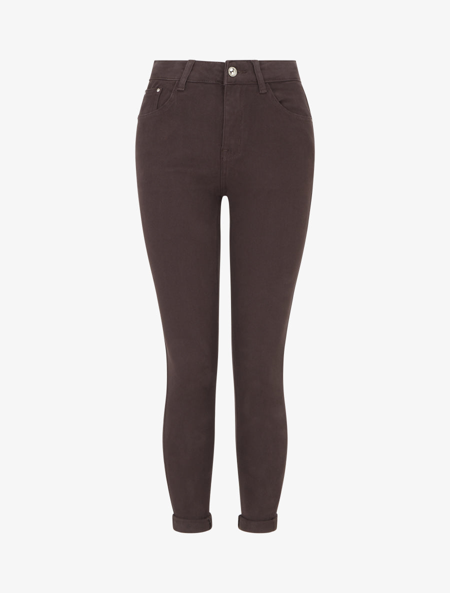 Jean skinny taille standard - Marron foncé - 1