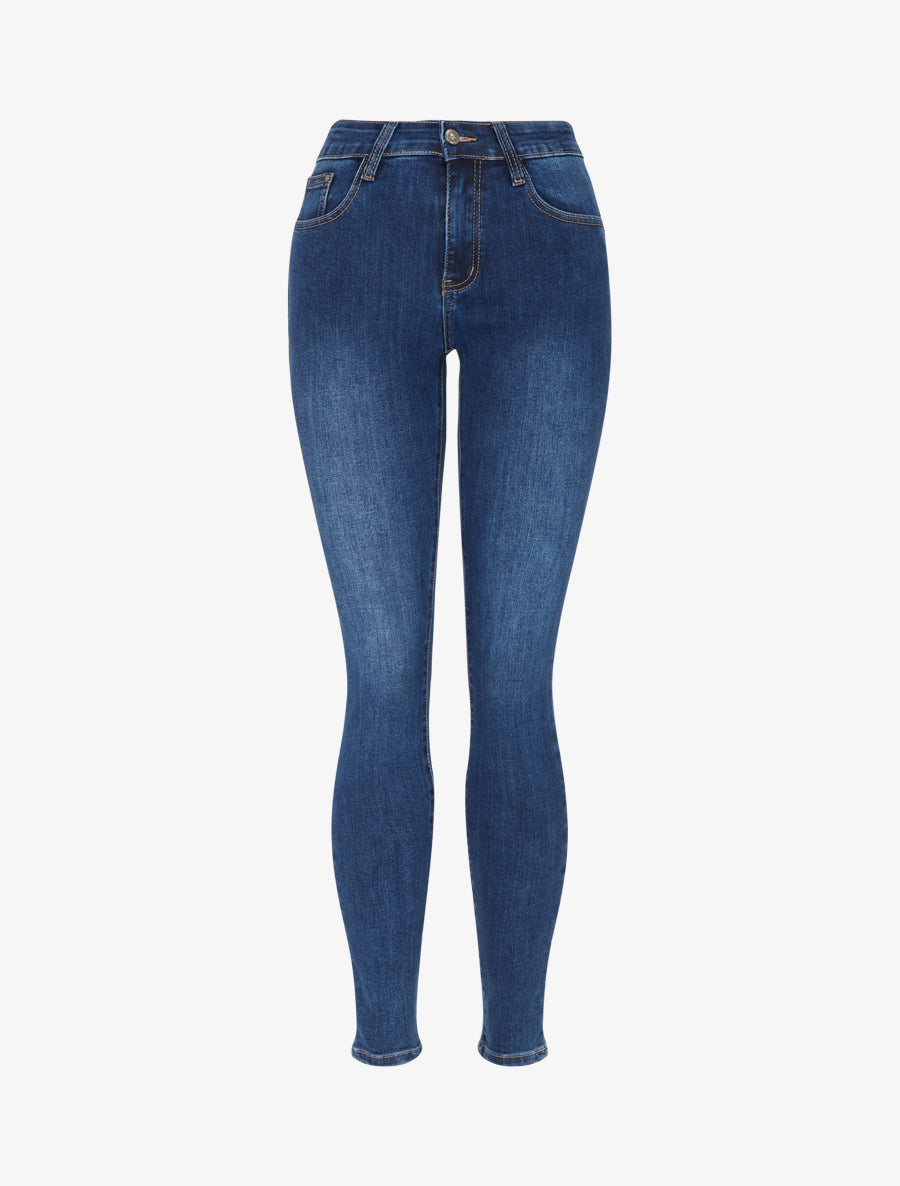 Jean coupe skinny taille standard - Bleu denim - 1