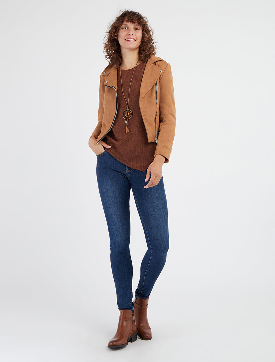 Jean coupe skinny taille standard - Bleu denim