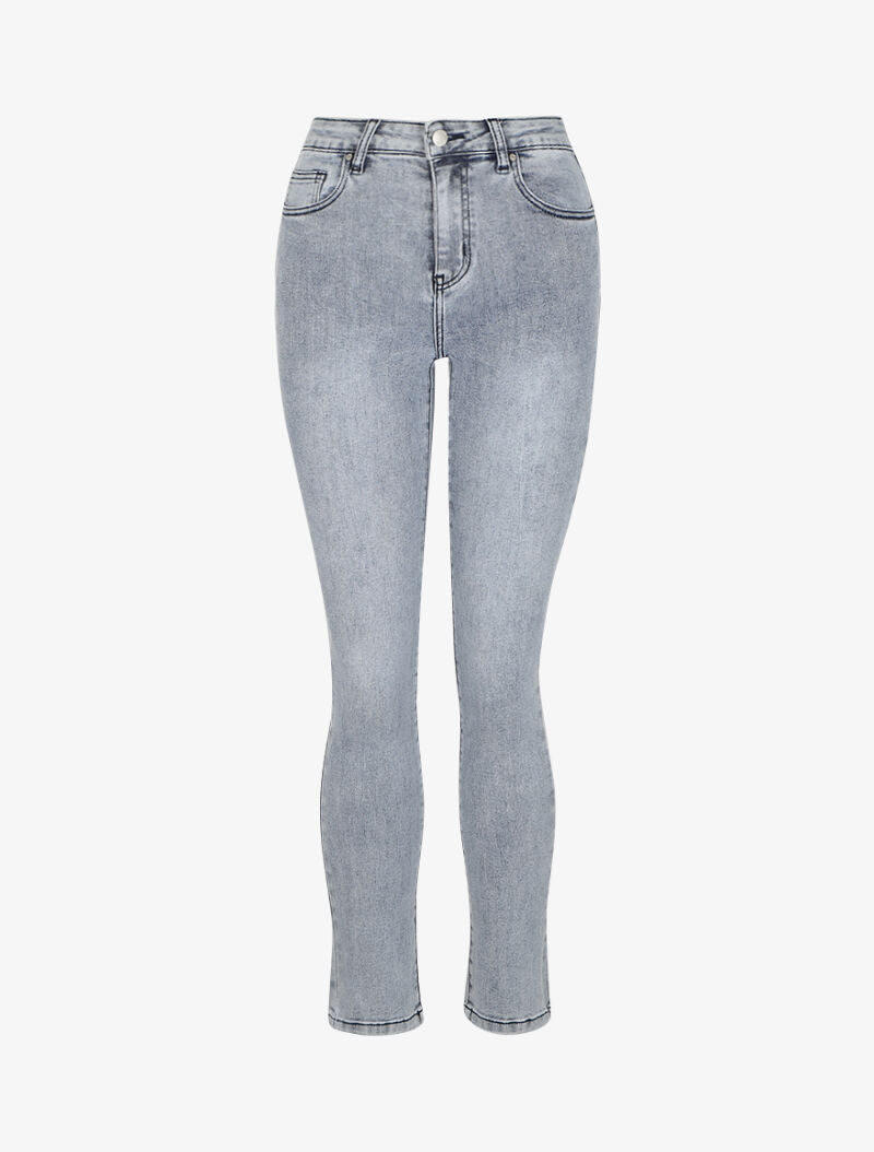 Jean slim effet blanchi - Bleu clair - 4