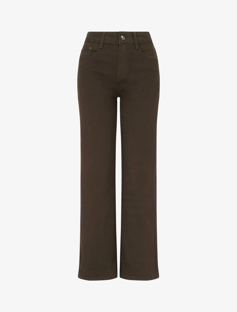 Jean wide leg coupe droite - Marron - 1