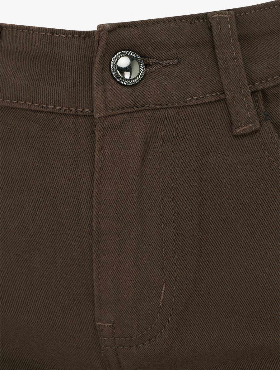 Jean wide leg coupe droite - Marron - 3