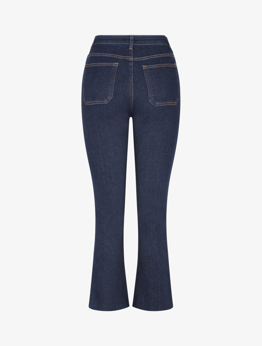 Jean à poches strassées coupe droite - Bleu - 2