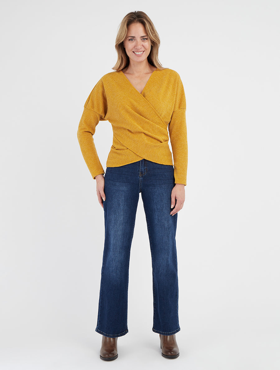 Jean droit à taille haute - Bleu