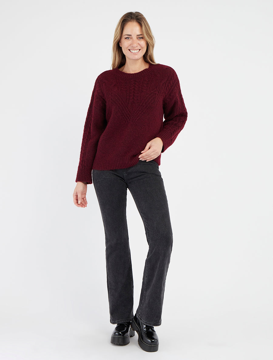 Jean flare délavé taille standard - Noir