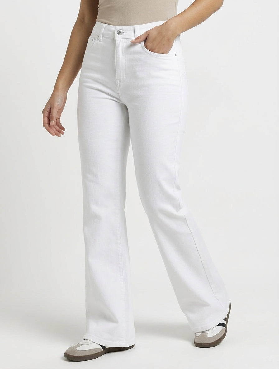 Jean wide leg push up - Blanc