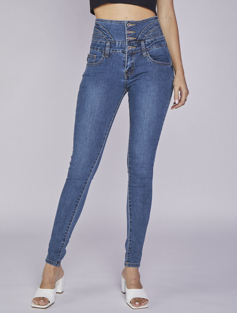 Jean taille empire et stylisée - Bleu denim - 6