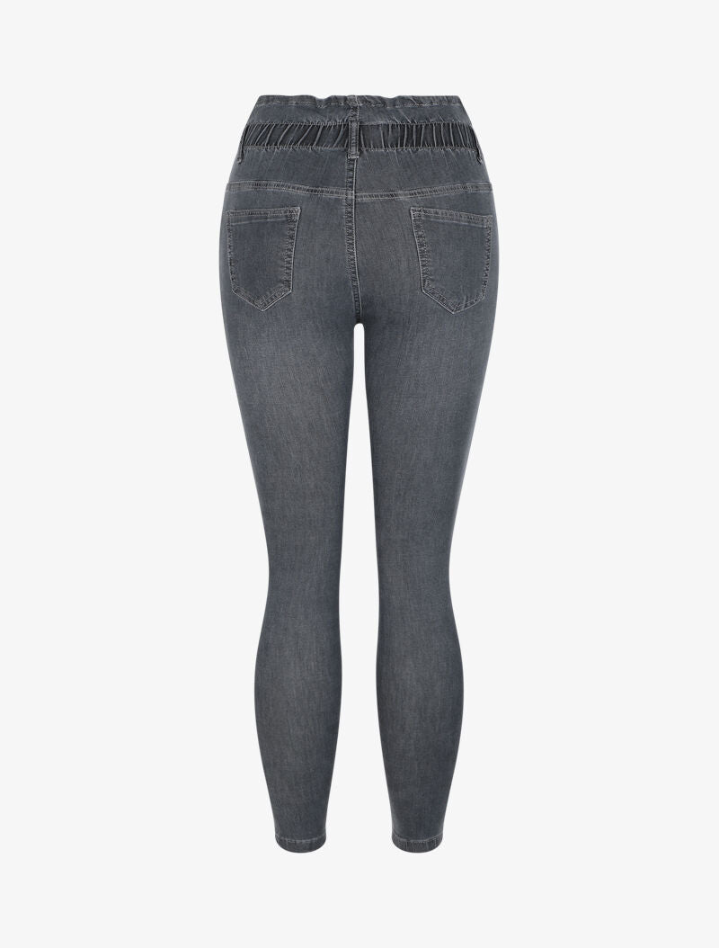 Jean paperbag coupe skinny - Anthracite - 2