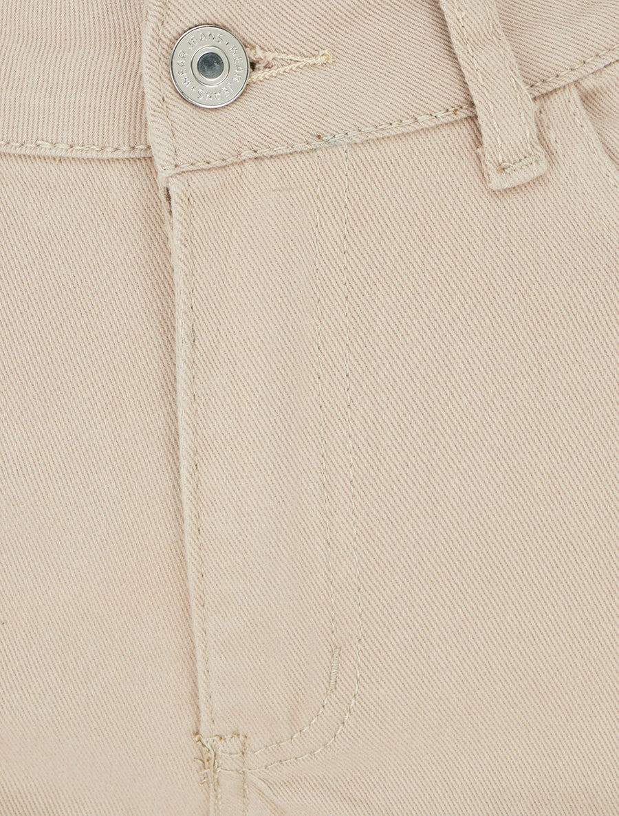 Jean wide leg taille haute - Beige - 3