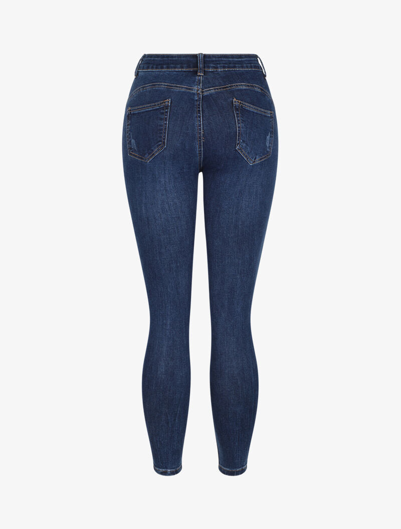 Jean skinny à griffures - Bleu denim - 2