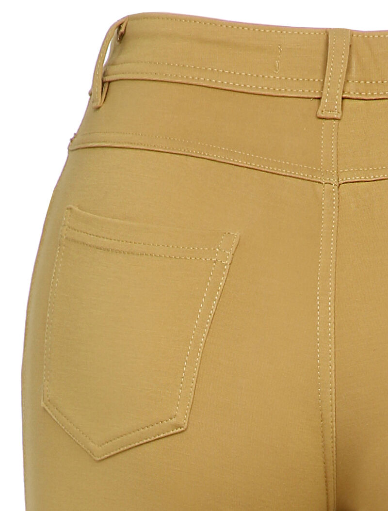 Pantalon stretch basique - Moutarde - 3