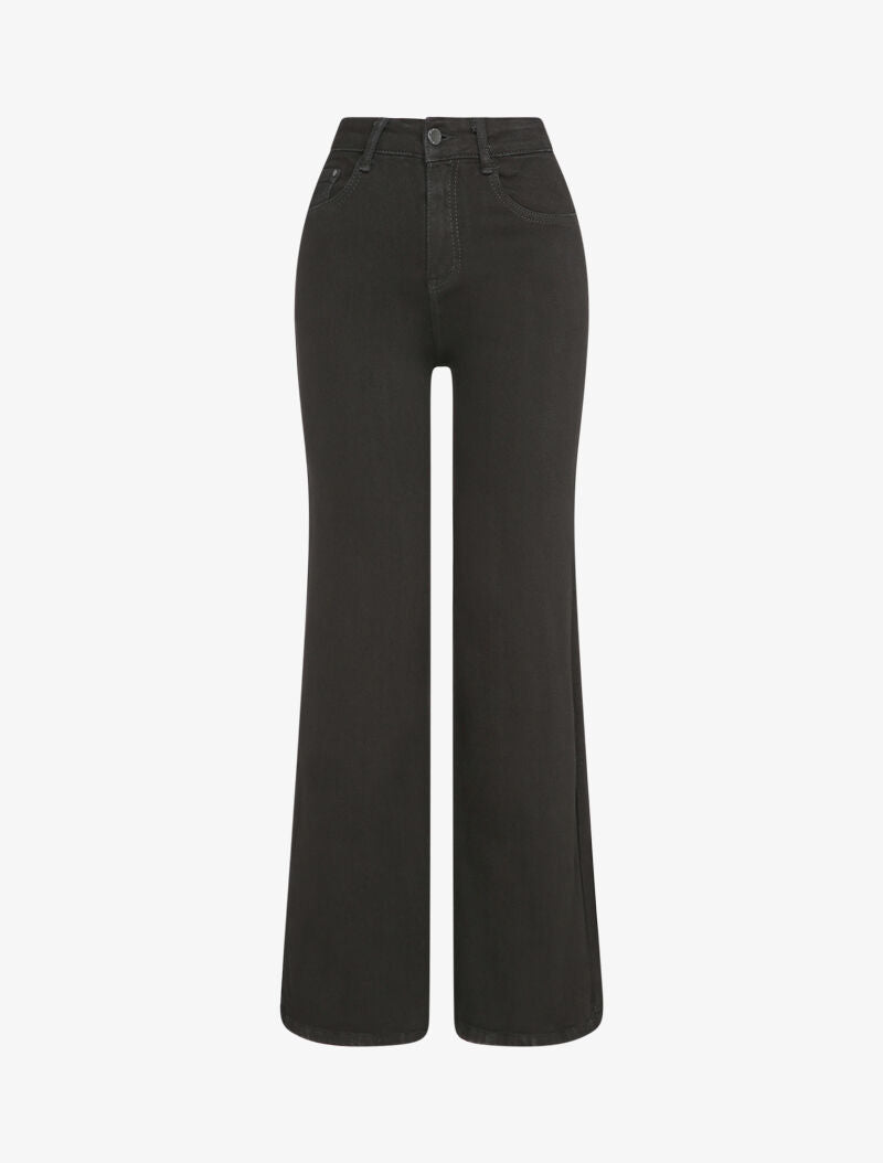 Jean wide leg à taille haute - Noir - 4
