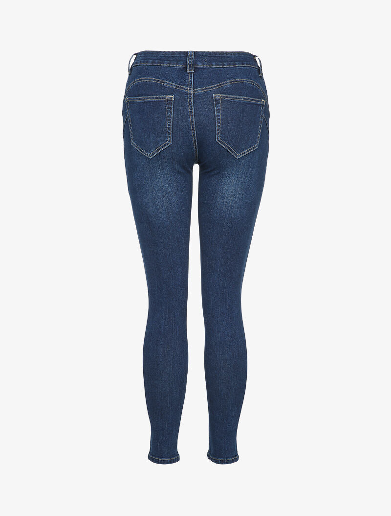 Jean skinny boutonné - Bleu denim - 2