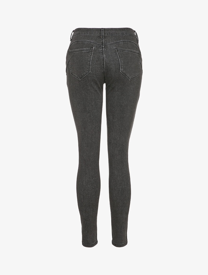 Jean slim stretch à taille standard - Gris foncé - 2