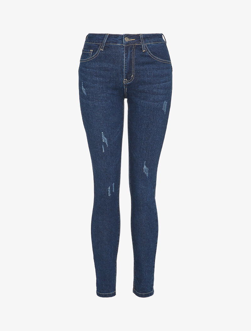 Jean slim griffé - Bleu denim - 1