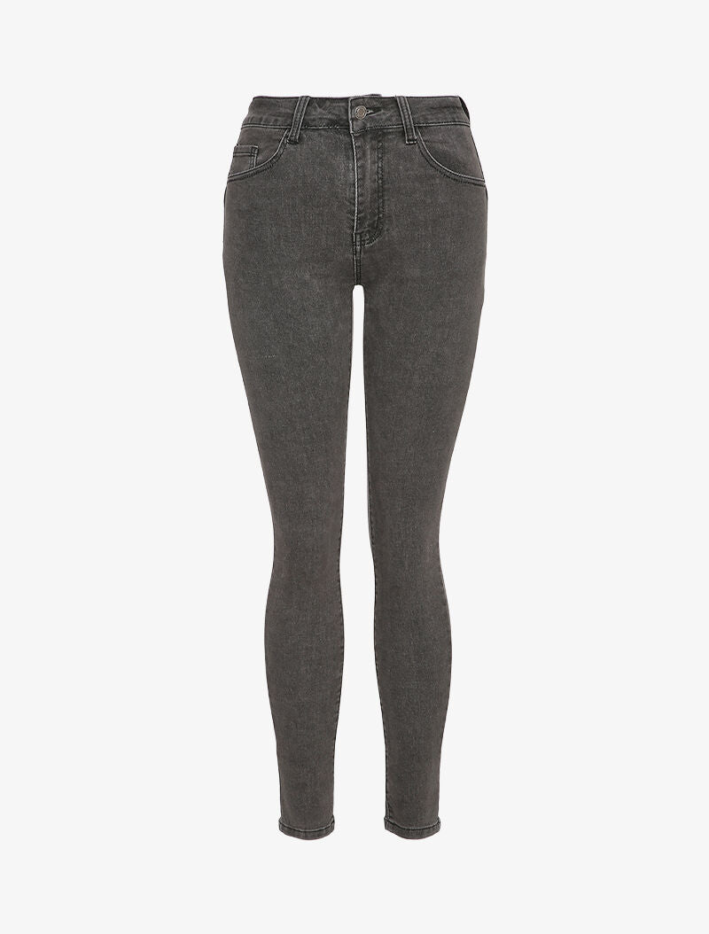 Jean skinny à taille standard - Gris - 1