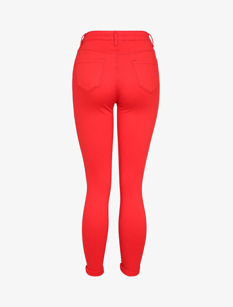 Jean skinny uni casual - Rouge - 2