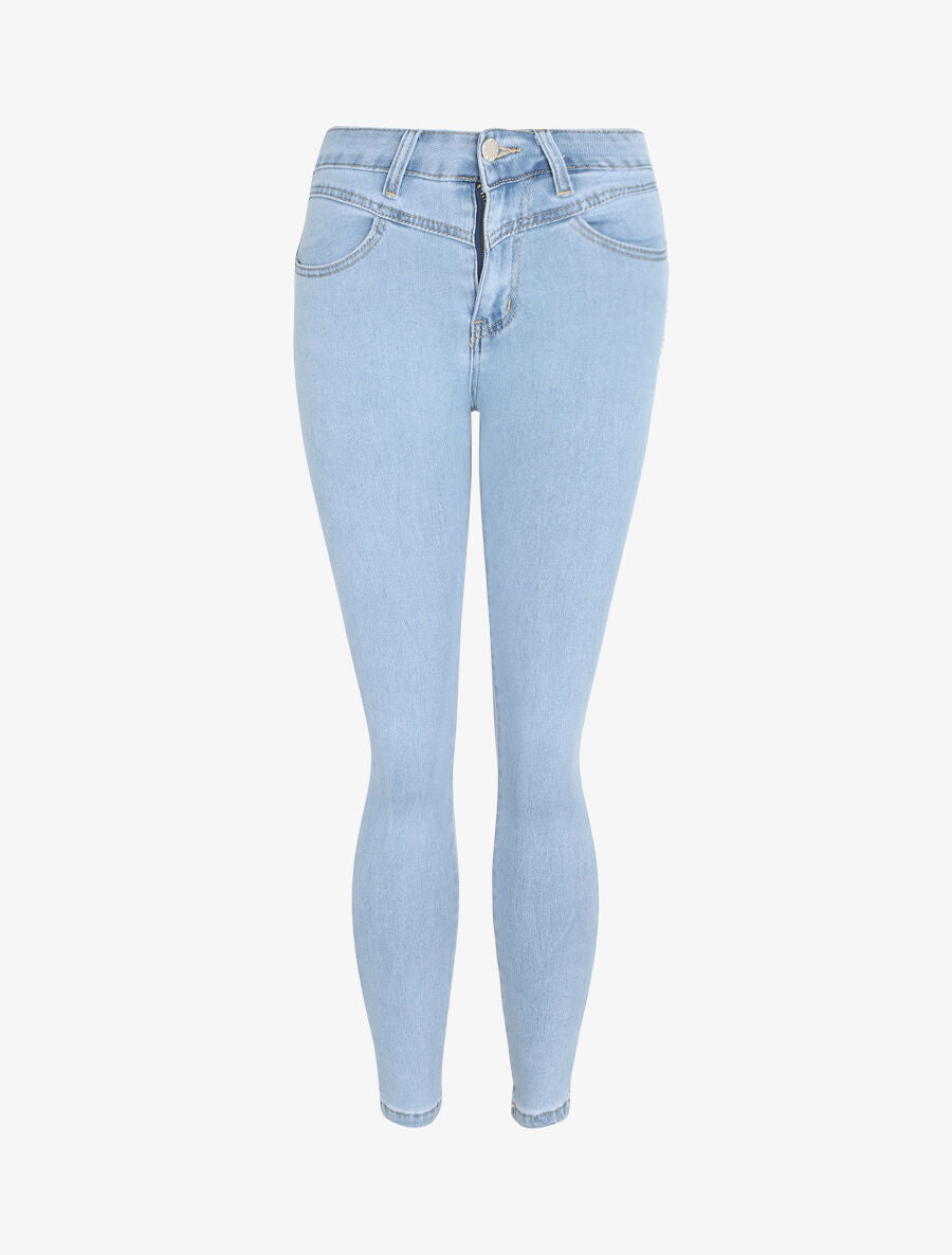 Jean push up à taille haute - Bleu - 3
