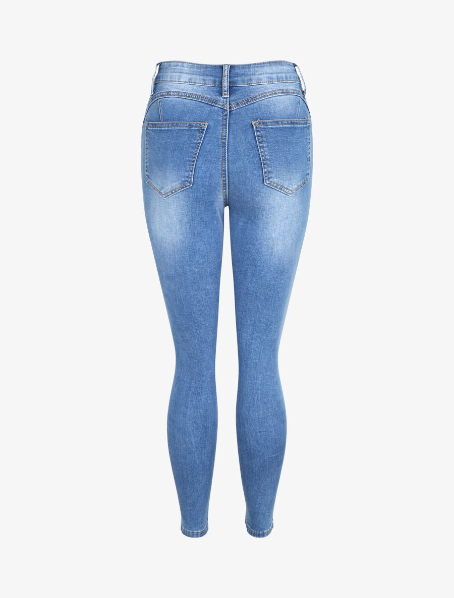 Jean push up délavé - Bleu - 2