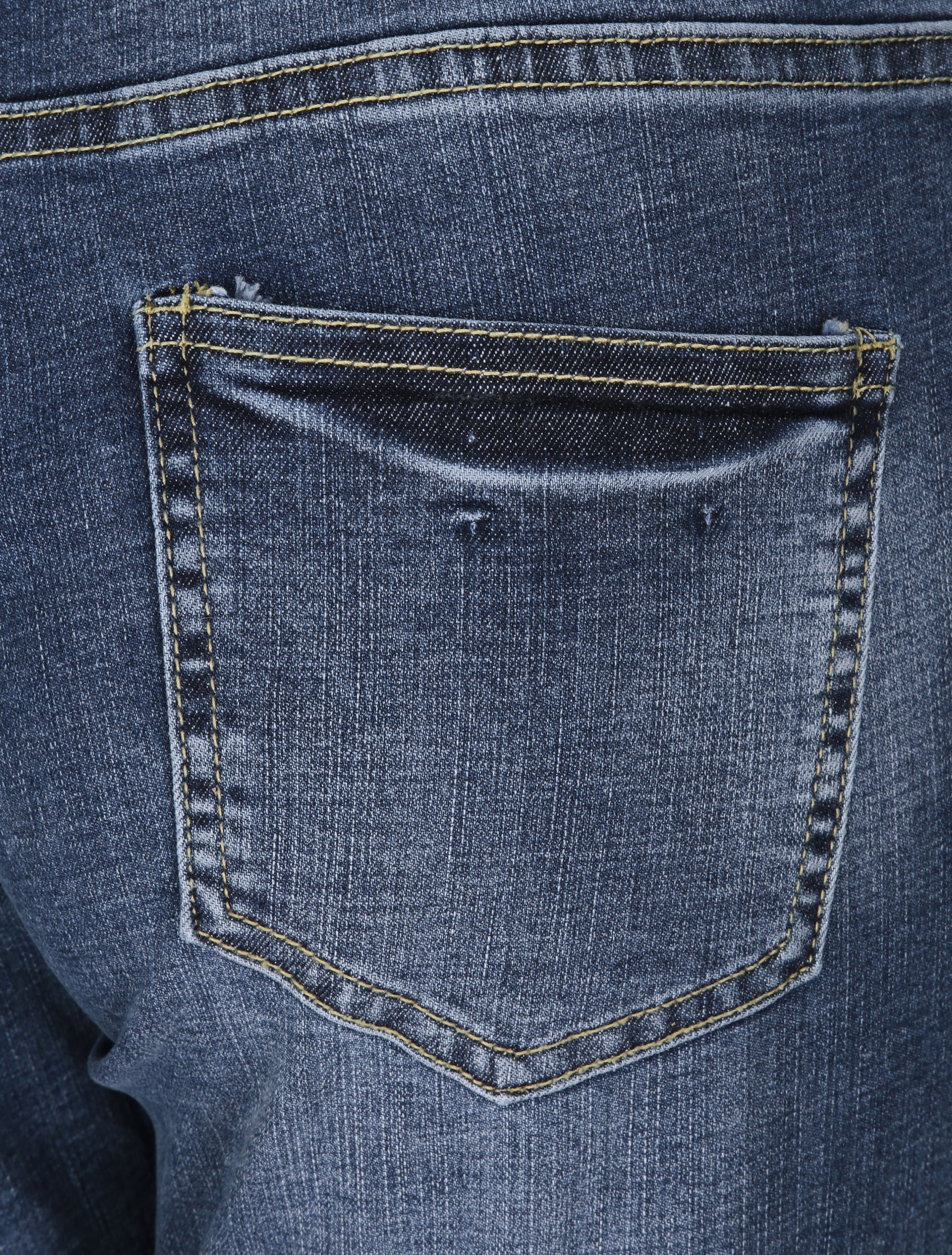 Jean boyfriend à taille haute et délavé - Bleu denim - 3