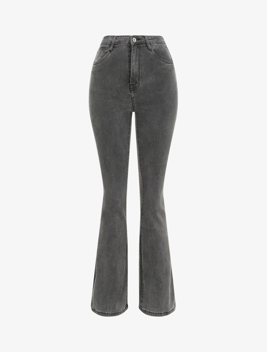 Jean stretch coupe flare - Gris foncé - 4